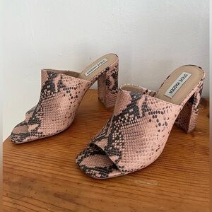 NWOT Steve Madden Snake Print Open Toe Mule